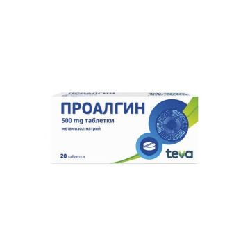 Проалгин при болка и висока температура 500 мг х 20 таблетки Teva