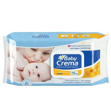 Baby Crema Бебешки мокри кърпички с екстракт от невен 72 бр