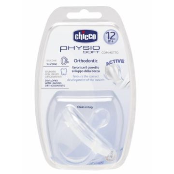 Chicco Physio Soft Ортодонтична залъгалка от силикон унисекс 12М+ 0309