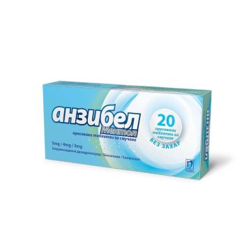 Анзибел ментол при възпаления на гърлото х 20 таблетки за смучене Nobel