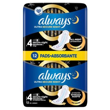 Always Ultra Secure Night Нощни превръзки х12 бр