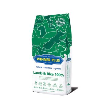 Winner Plus Super Premium Lamb&Rice 100% Пълноценна суха храна агнешно с ориз за кучета с алергии 18 кг