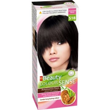 MM Beauty Colour Sense Трайна фито боя за коса без амоняк, S18 Среднощно черно