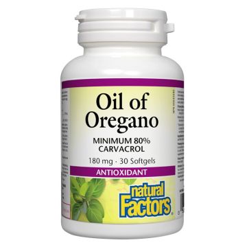 Natural Factors Oil of Oregano натурално масло от риган антиоксидант с антимикробен ефект 180 мг х 30 капсули