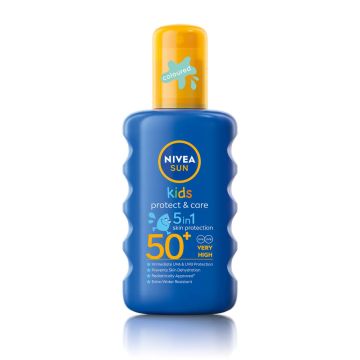 Nivea Sun Kids Protect & Care Детски слънцезащитен оцветен спрей SPF50+ 200 мл