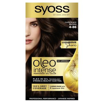 Syoss Oleo Intense Дълготрайна безамонячна крем боя за коса 4-86 Шоколадово кафяв 