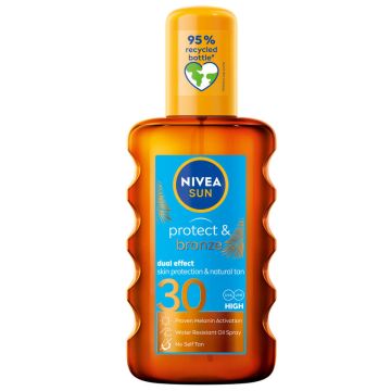 Nivea Sun Protect & Bronze Слънцезащитно олио за активиране на тена SPF30 200 мл