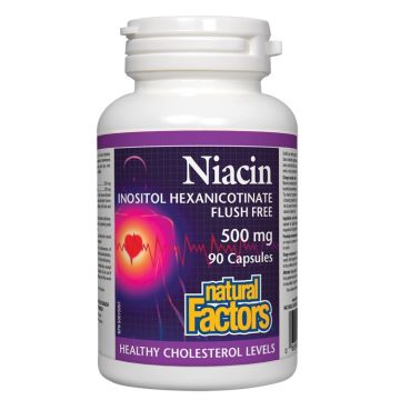 Natural Factors Niacin Ниацин /В3/ и Инозитол /В8/ при висок холестерол 500 мг х 90 капсули