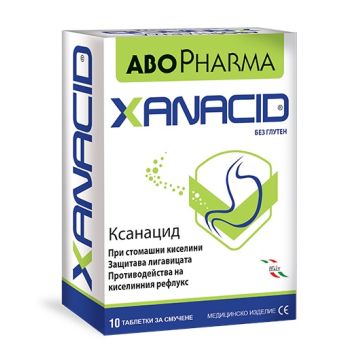 AboPharma Xanacid Ксанацид при стомашни киселини 10 таблетки за смучене
