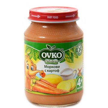 Bebelan Ovko Моркови с картоф Пюре 4М+ 190 гр 