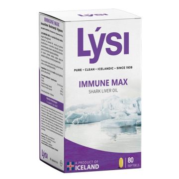 Lysi Immune Max Масло от черен дроб на акула 500 мг х 80 софтгел капсули