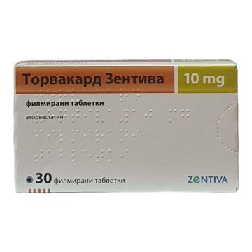 Торвакард 10 мг х 30 таблетки Zentiva