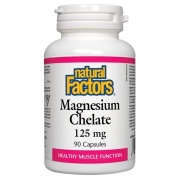 Natural Factors Magnesium Chelate За поддържане на мускулната функция 125 мг х90 капсули