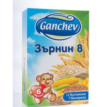 Ganchev Млечна каша Зърнин 8 6М+ 200 гр