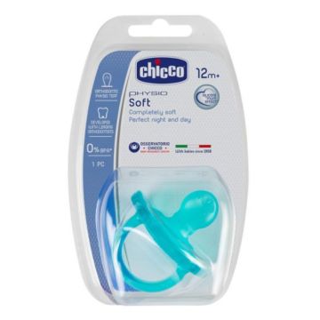 Chicco Physio Soft Ортодонтична залъгалка от силикон за момче 12М+ 0315