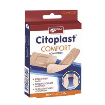 Medica Citoplast Comfort Mix Водоустойчиви лепенки за малки повърхностни рани 2 размера 16 бр