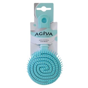Agiva Professional Обла четка за коса синя малка