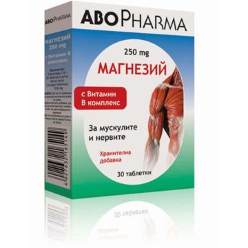 AboPharma Магнезий с Витамин B комплекс за мускулите и нервите 30 таблетки