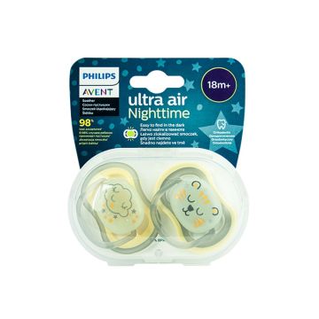 Avent Ultra Air Ортодонтична залъгалка нощна 18М+ 2 бр