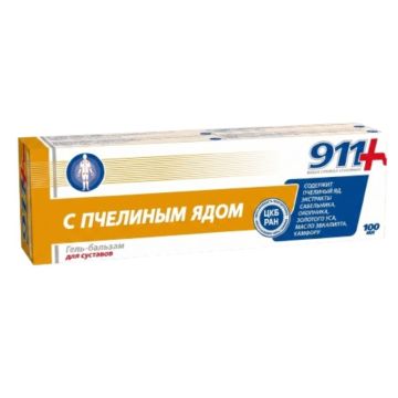 911 Пчелна отрова гел-балсам при болка в ставите 100 мл Tvins Tek