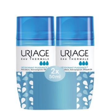 Uriage Eau Thermale Power 3 Рол-он дезодорант против изпотяване за чувствителна кожа 50 мл х 2 бр Комплект