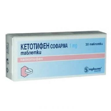 Кетотифен 1 мг х 30 таблетки Sopharma