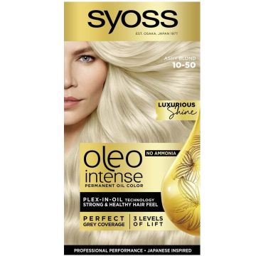 Syoss Oleo Intense Дълготрайна безамонячна крем боя за коса 10-50 Пепелно рус 