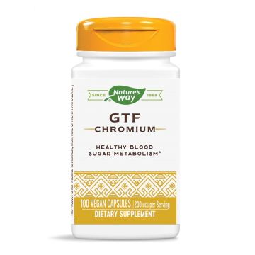 Nature's Way GTF Cromium Хром за нормални нива на глюкоза в кръвта 200 мг х100 капсули