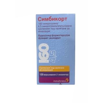 Симбикорт суспензия 160 мкг/4.5 мкг х 120 дози AstraZeneca