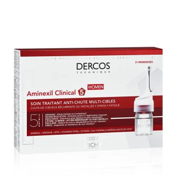 Vichy Dercos Aminexil Clinical 5 Терапевтична грижа против косопад за жени 21 х 6 мл