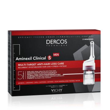Vichy Dercos Aminexil Clinical 5 Терапевтична грижа против косопад за мъже 21 х 6 мл