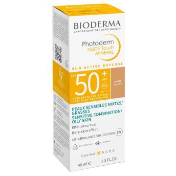 Bioderma Photoderm Nude Touch Слънцезащитен оцветен крем за лице с тъмен нюанс SPF50+ 40 мл