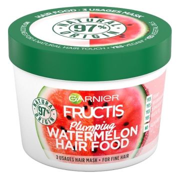 Garnier Fructis Watermelon Hair Food Уплътняваща маска за тънка и фина коса с диня 390 мл