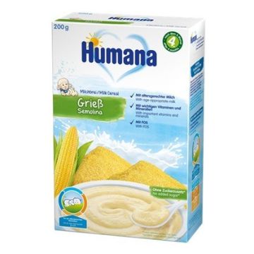Humana млечна каша с царевичен грис 4М+ 200 гр