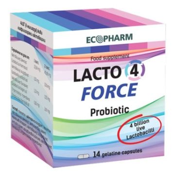 Lacto 4 Force Пробиотик х14 капсули Ecopharm