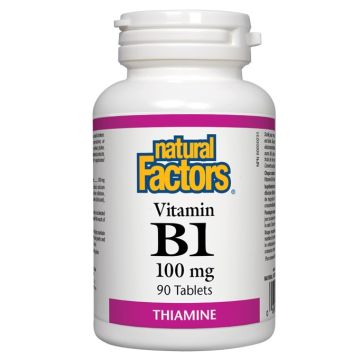 Natural Factors Vitamin B1 Тиамин за сърцето и нервната система 100 мг х 90 таблетки