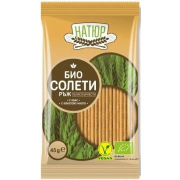Био Пълнозърнести солети от ръж 45 г Натюр