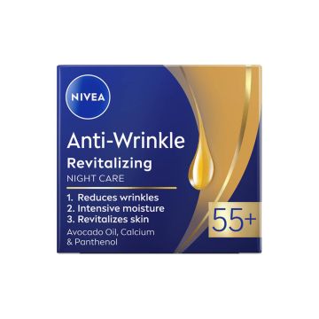 Nivea Anti-Wrinkle Plus Регенериращ нощен крем против бръчки 55+ 50 мл