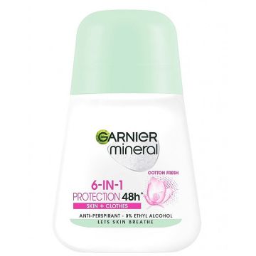 Garnier Mineral Protection 6 in 1 Cotton Fresh Рол-он против изпотяване за жени 50 мл