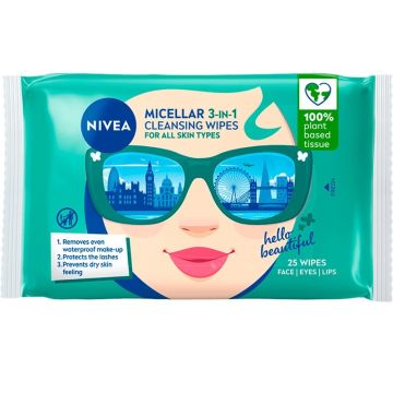 Nivea Почистващи мицеларни кърпички за лице 3в1 х 25 бр