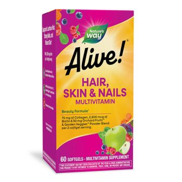 Nature's Way Alive Hair Skin Nails Алайв мултивитамини за коса, кожа и нокти х60 софтгел капсули