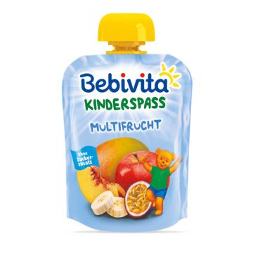 Bebivita забавна плодова закуска мултиплод  без глутен 12М+ 90 г