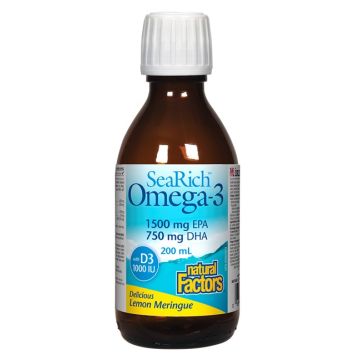 Natural Factors SeaRich Omega 3 за здрава сърдечно-съдовата система 1500 мг / 750 мг 200 мл