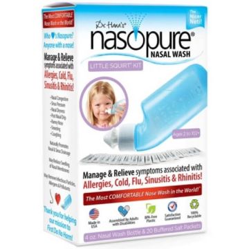 Nasopure Комплект за носни промивки за деца 118 мл и 20 сашета Dr. Hanas