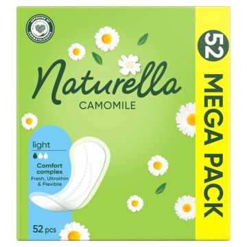 Naturella Camomile Mega Pack Ежедневни дамски превръзки с лайка 52 бр