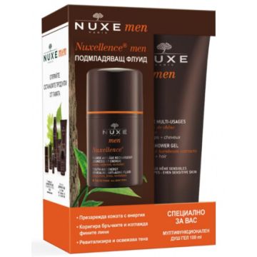 Nuxe Men Nuxellence Подмладяващ флуид 50 мл + Подарък: Nuxe Men Душ гел за коса и тяло 100 мл Комплект
