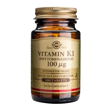 Solgar Vitamin Κ1 Витамин К1 за добро кръвосъсирване 100 мг х100 таблетки
