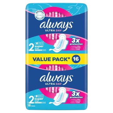 Always Ultra Super Plus Duo Дамски превръзки х16 бр