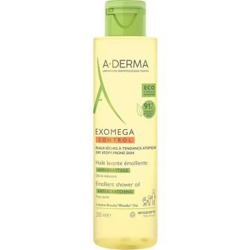 A-Derma Exomega Control Емолиентно душ-олио за суха и атопична кожа 200 мл