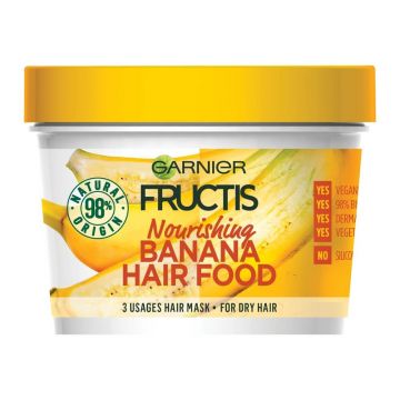 Garnier Fructis Banana Hair Food Подхранваща маска с екстракт от банан за суха коса 390 мл